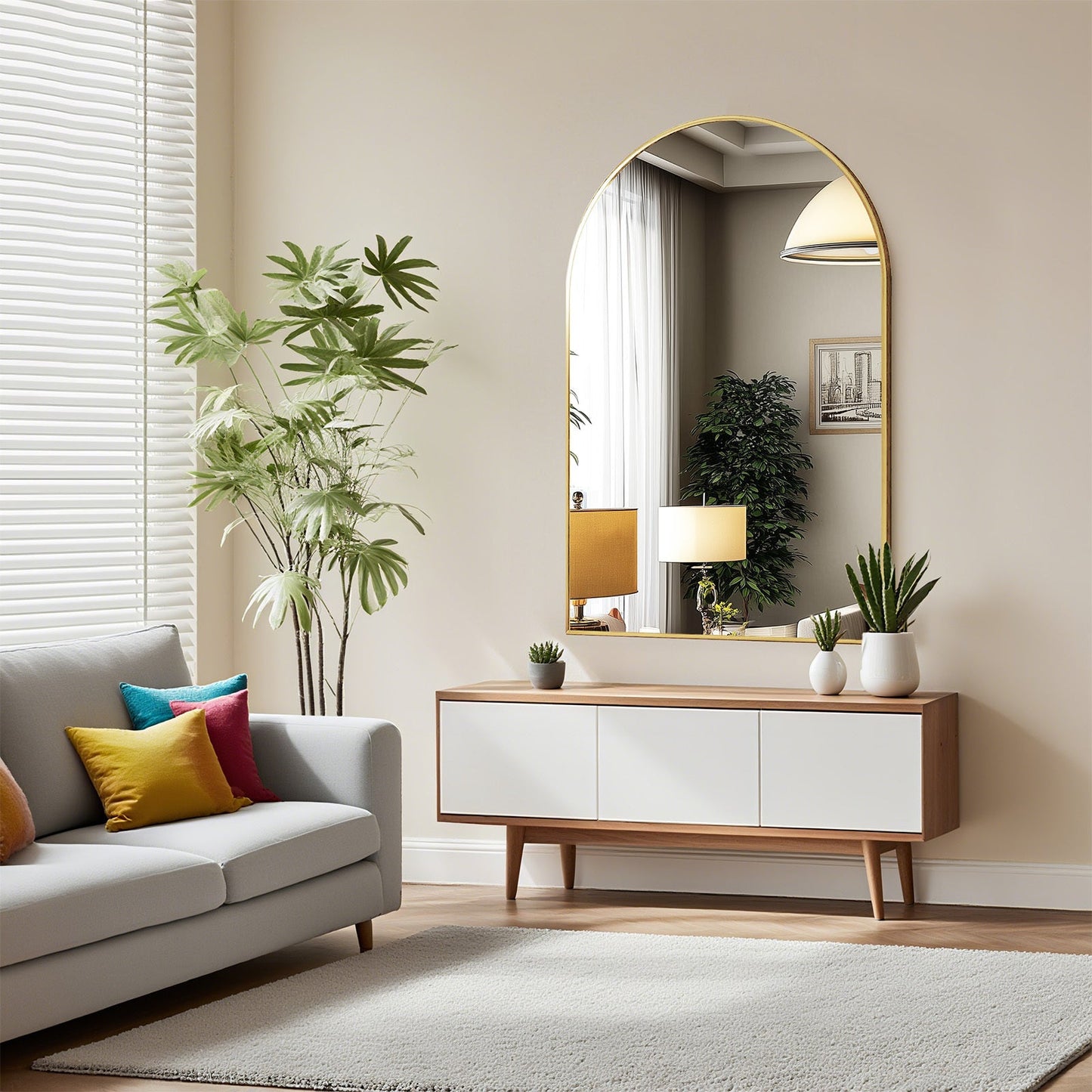 Wall-Mounted Metal Wall Mirror, Decorative Wall Mirror for Bathroom detail image - detail view 9