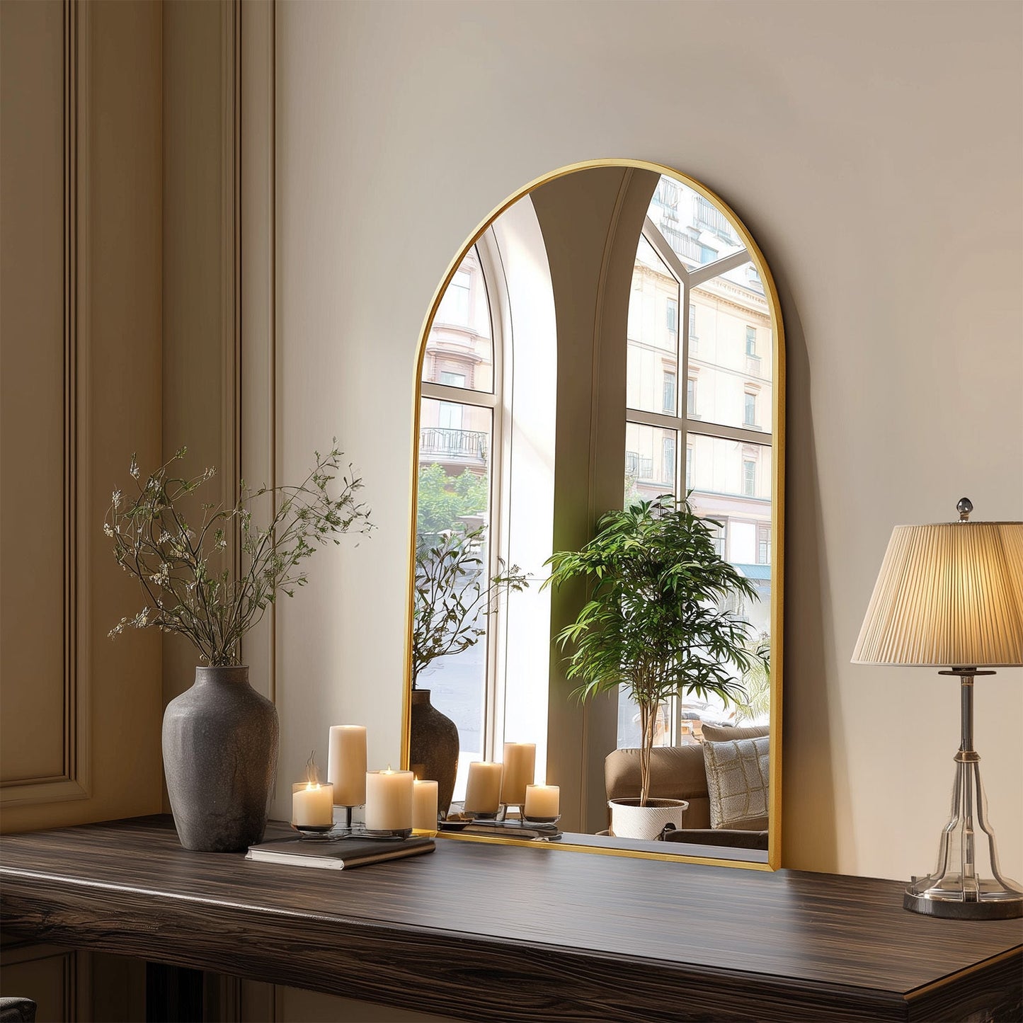 Wall Mirror shown in the Gold, 22 x 30 In option
