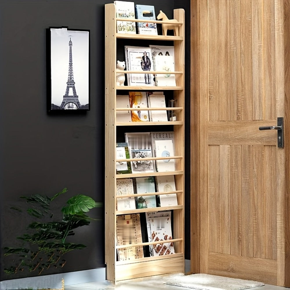 Wall-Mounted Narrow Bookshelf, Freestanding Bookcase for Organized Everyday Storage detail image - detail view 11