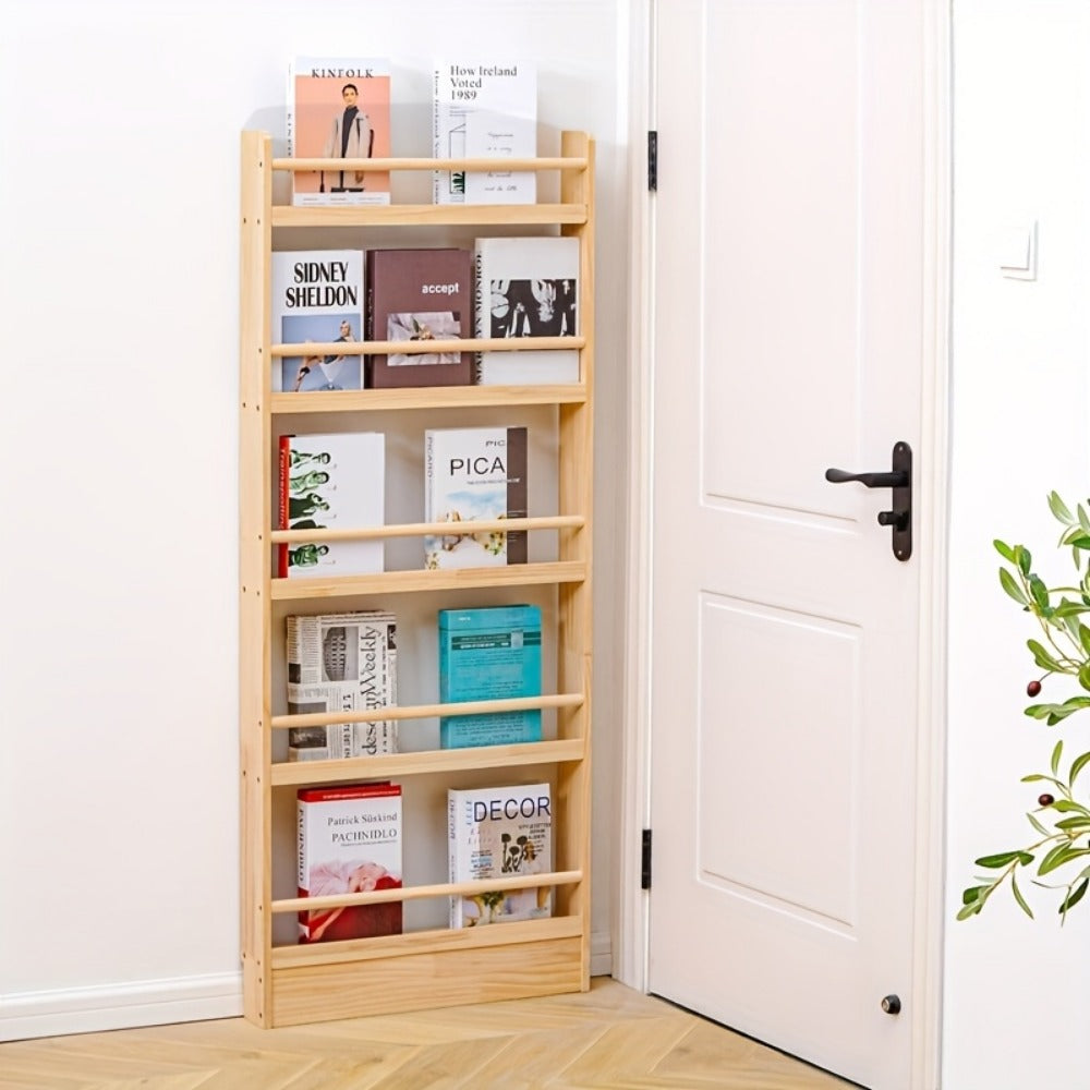 Wall-Mounted Narrow Bookshelf, Freestanding Bookcase for Organized Everyday Storage detail image - detail view 13