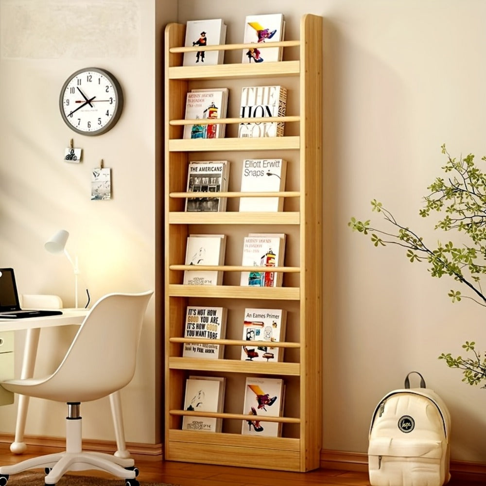 Wall-Mounted Narrow Bookshelf, Freestanding Bookcase for Organized Everyday Storage detail image - detail view 15