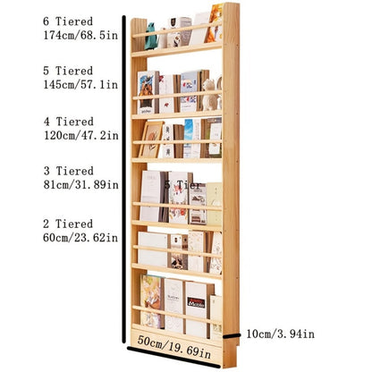 Wall-Mounted Narrow Bookshelf, Freestanding Bookcase for Organized Everyday Storage detail image - detail view 4