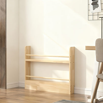 Wall-Mounted Narrow Bookshelf with Solid Wood Construction for Organized Everyday Storage detail image - detail view 11