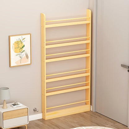 Wall-Mounted Narrow Bookshelf with Solid Wood Construction for Organized Everyday Storage detail image - detail view 23