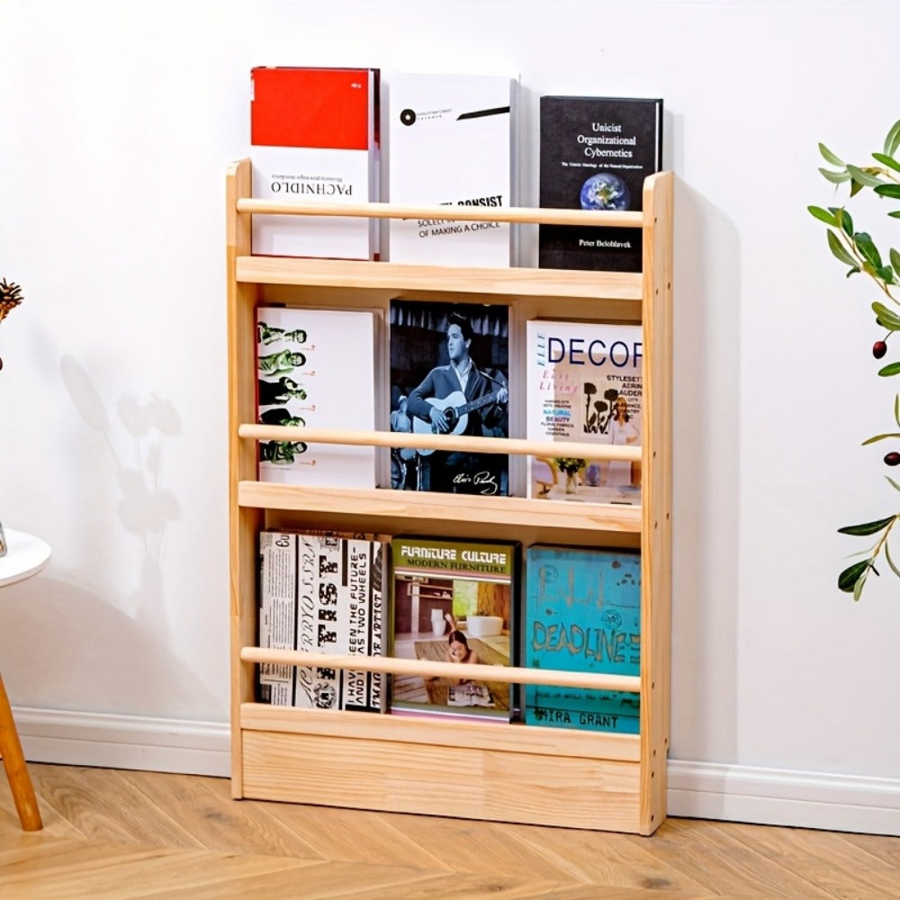 Wall-Mounted Narrow Bookshelf with Solid Wood Construction for Organized Everyday Storage detail image - detail view 5