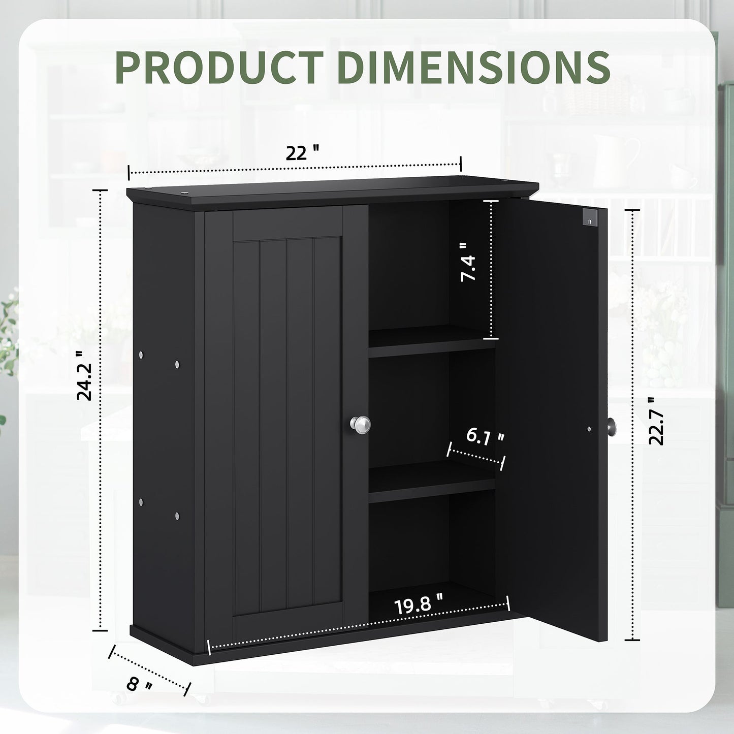 Wall Cabinet shown in the Black option