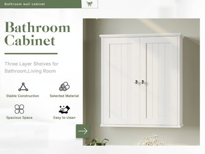 Wall-Mounted Wall Cabinet with Adjustable Shelves for Bathroom detail image - detail view 12