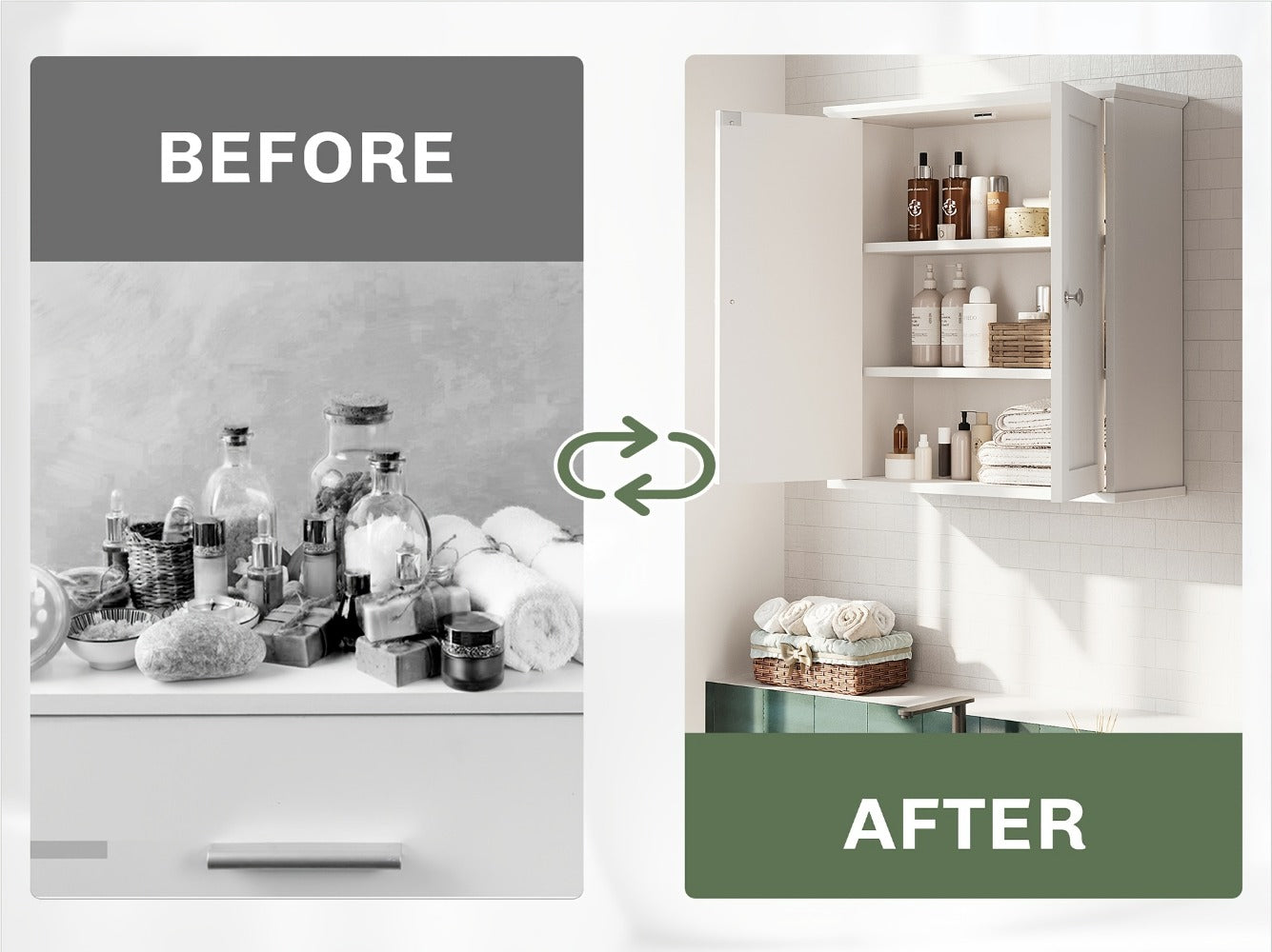 Wall-Mounted Wall Cabinet with Adjustable Shelves for Bathroom detail image - detail view 14