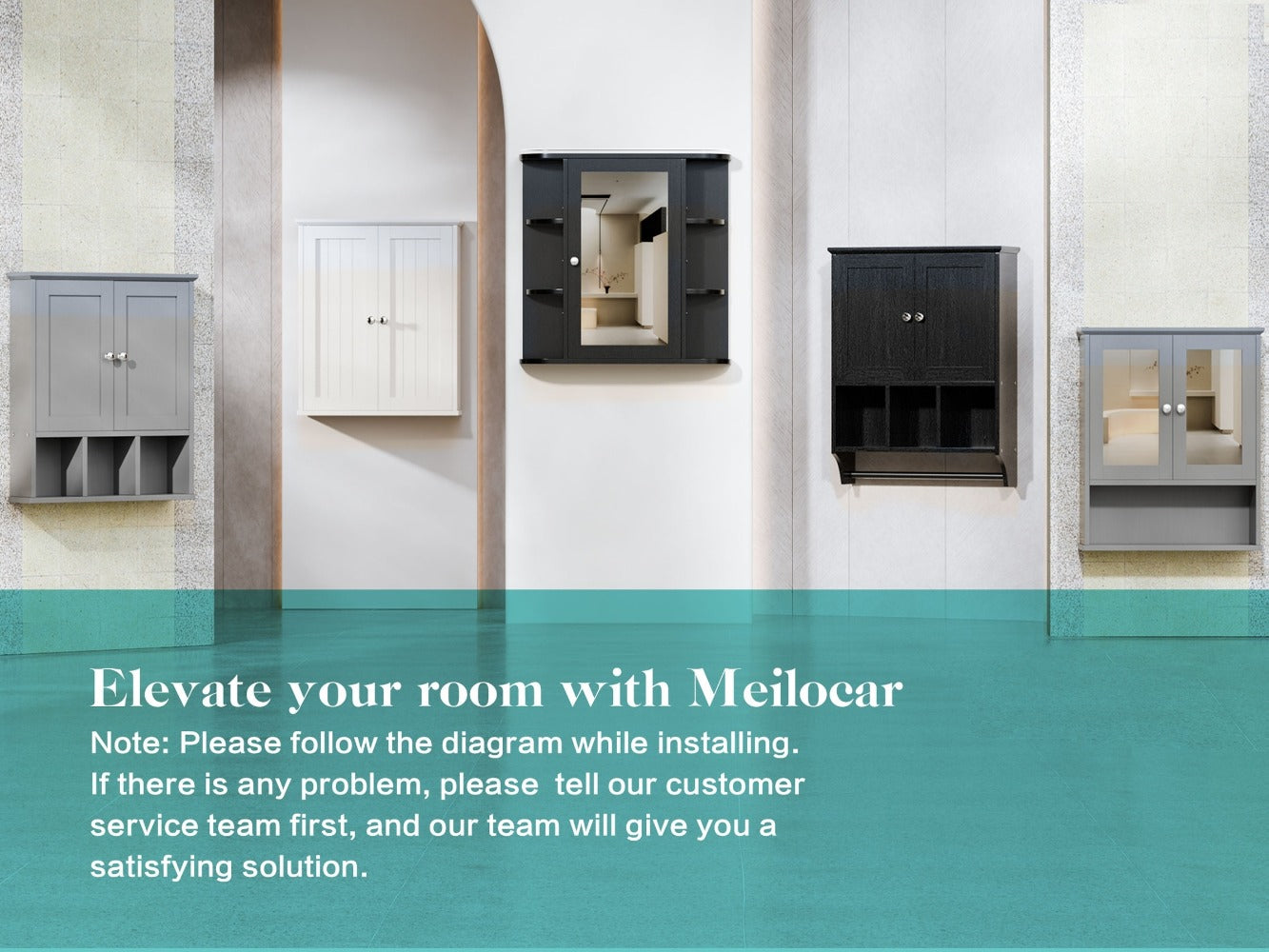 Wall-Mounted Wall Cabinet with Adjustable Shelves for Bathroom detail image - detail view 15