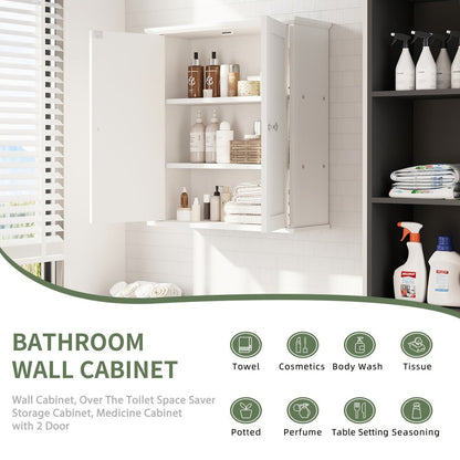 Wall-Mounted Wall Cabinet with Adjustable Shelves for Bathroom detail image - detail view 8
