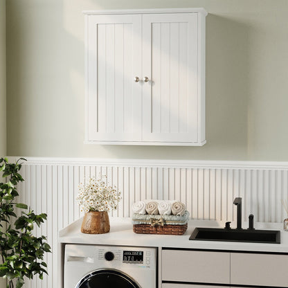 Wall Cabinet, Wall Mounted Bathroom Cabinet with Shelf Linen Tower White, Kitchen Garage shown in the main product view