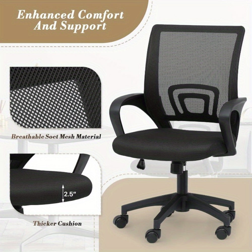 Wide Office Chair with Adjustable Height and Lumbar Support for Home Office detail image - detail view 12