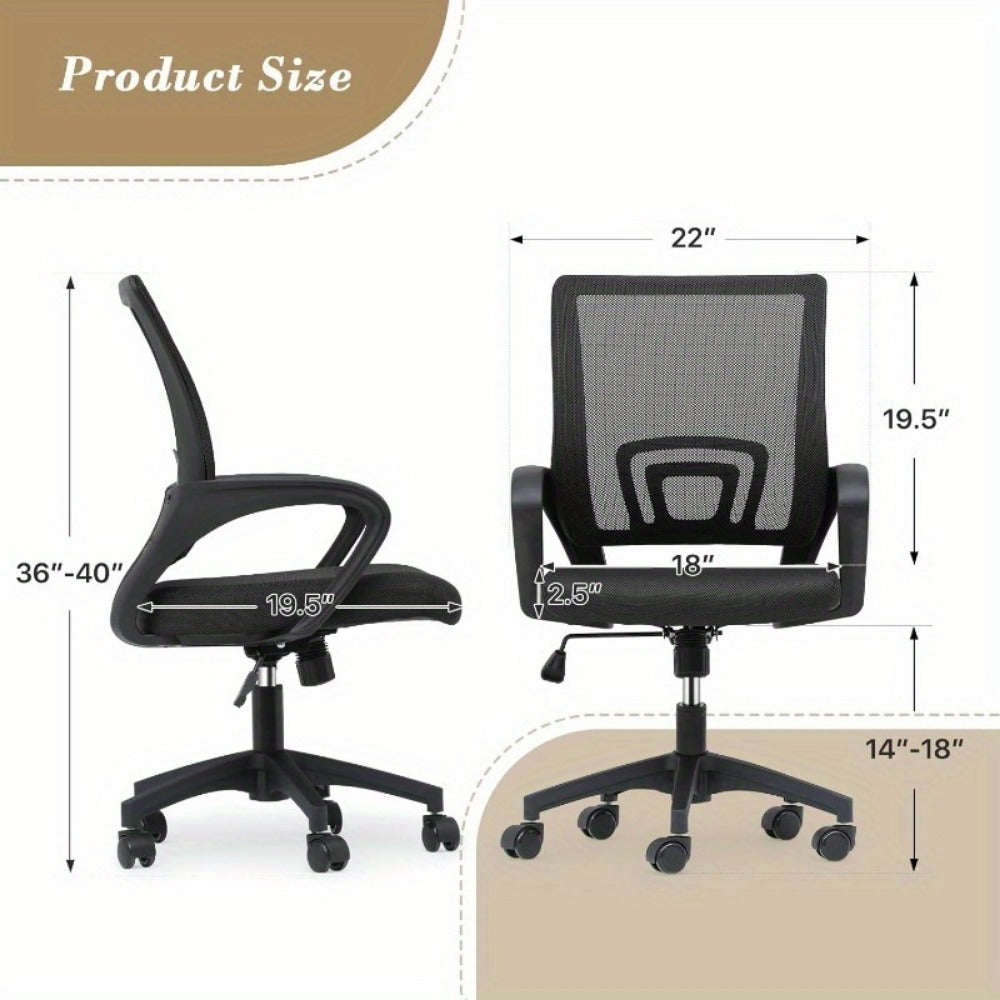 Wide Office Chair with Adjustable Height and Lumbar Support for Home Office detail image - detail view 4
