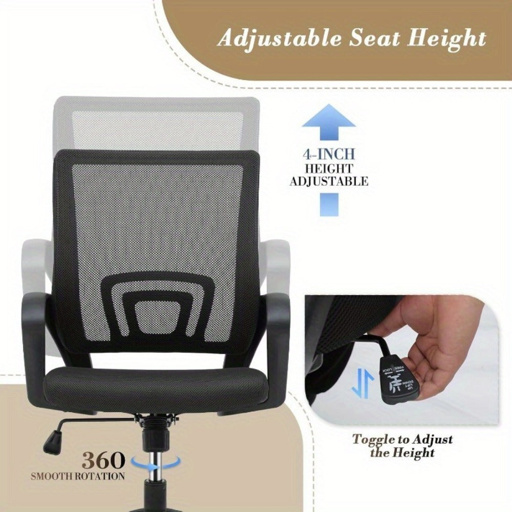 Wide Office Chair with Adjustable Height and Lumbar Support for Home Office detail image - detail view 8