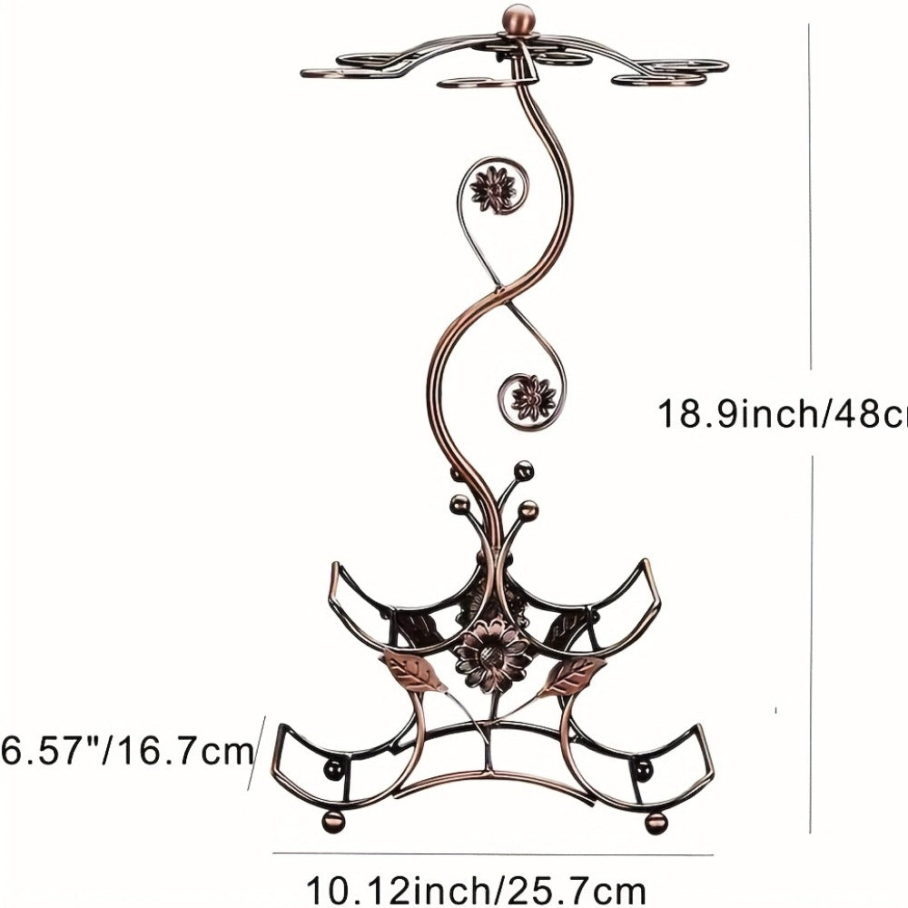 Wine Rack with Wine Glass Holder for Organized Everyday Storage in Kitchen detail image - detail view 3