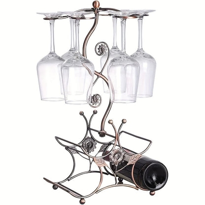 Wine Rack with Wine Glass Holder for Organized Everyday Storage in Kitchen detail image - detail view 4