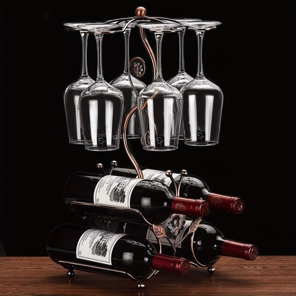 Wine Rack with Wine Glass Holder for Organized Everyday Storage in Kitchen detail image - detail view 7