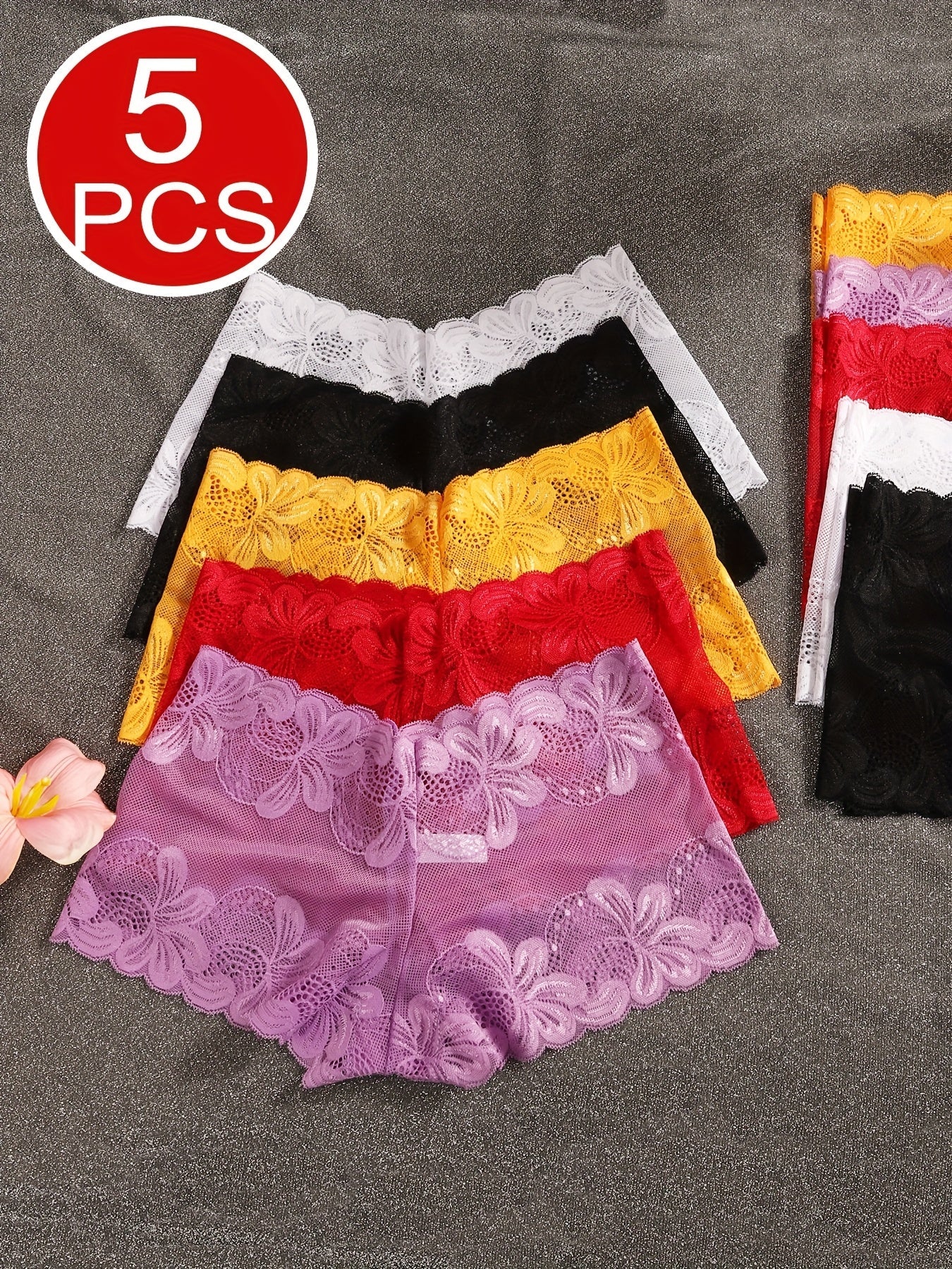 Women's 5-pack Of Assorted Colors Lace Underwear - product view 11