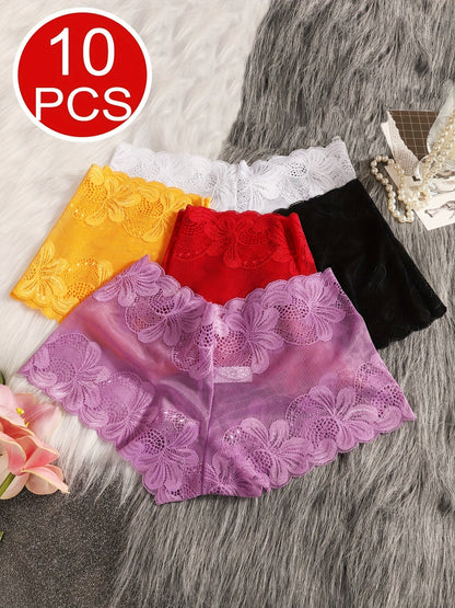 Women’s 10-Pack Briefs - Lace Detail Comfort Style 8261