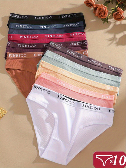 Women's 10-Pack Low-Rise Briefs - Soft Daily Comfort