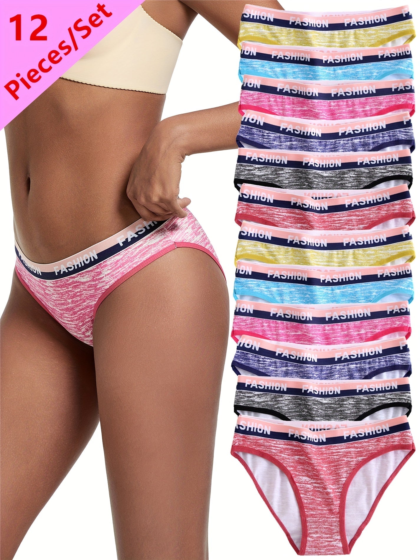 Women's 12-Pack Briefs - Striped Everyday Comfort