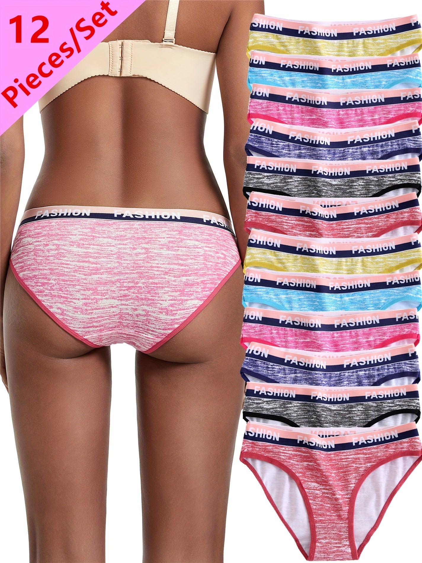 Women's 12-Pack Briefs - Striped Everyday Comfort
