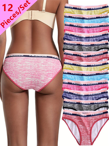 Women's 12-Pack Briefs - Striped Everyday Comfort