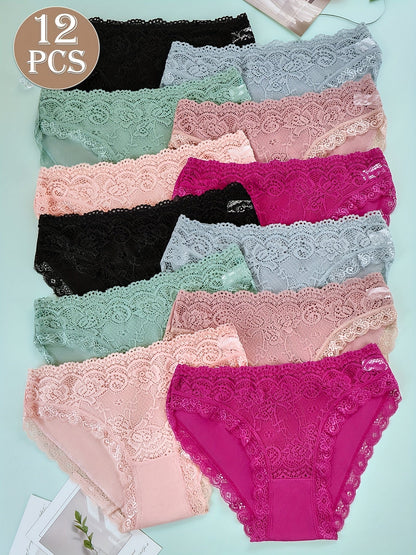 Women's 12-Pack Low-Rise Briefs - Lace Everyday Comfort