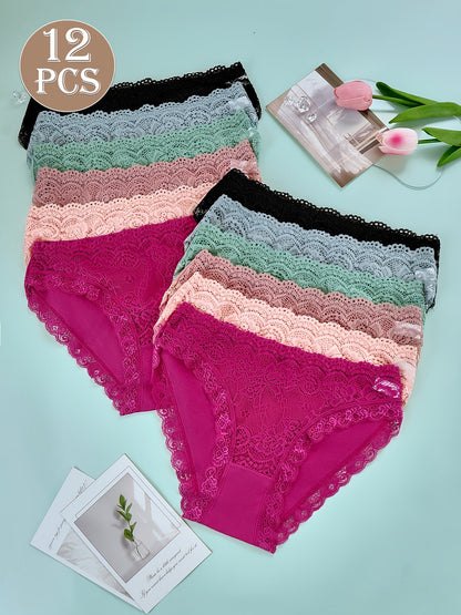 Women's Mixed Color 12 Pack Lace Underwear - product view 7