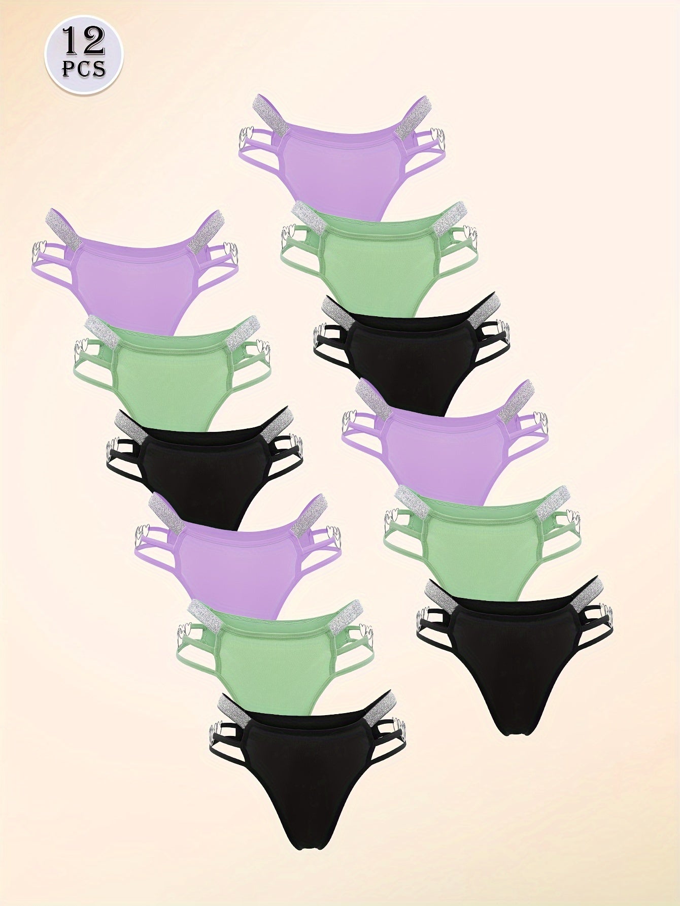 Women's 12-Pack Low-Rise Hipsters - Heart Detail Everyday Comfort