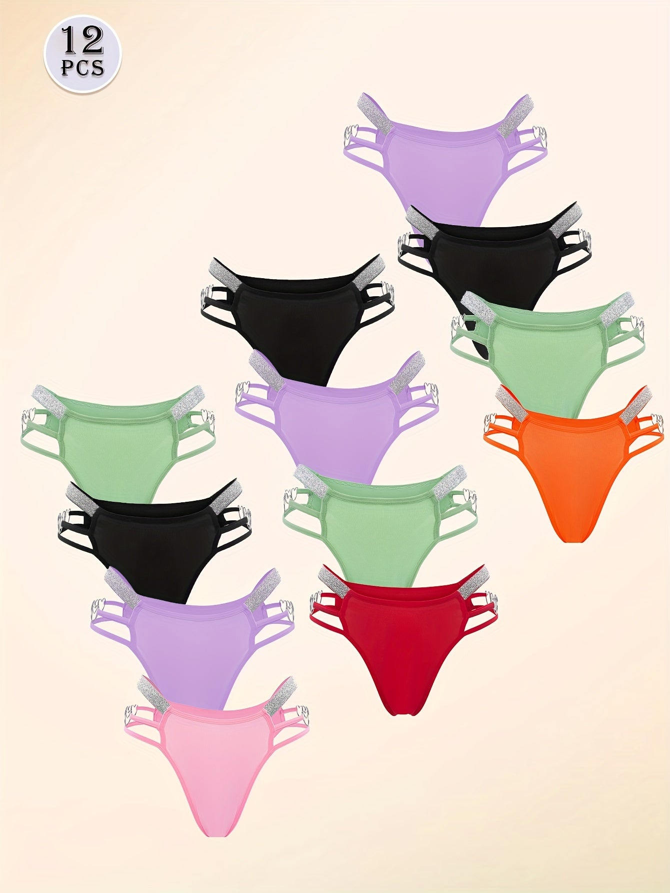 Women's 12-Pack Low-Rise Hipsters - Heart Detail Everyday Comfort