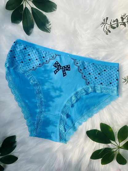 Women's 12-Pack Mid-Rise Briefs - Heart Detail Everyday Comfort - Curve Fit