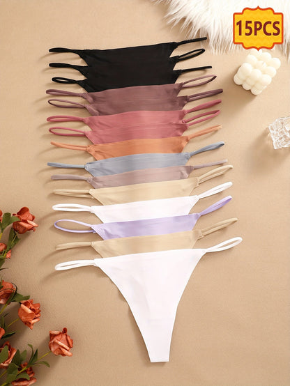 Women's 15-Pack Seamless Thongs - Smooth No-Show Fit