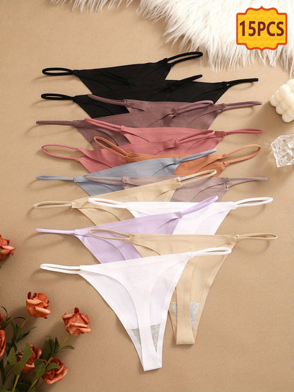 Women's 15-Pack Seamless Thongs - Smooth No-Show Fit