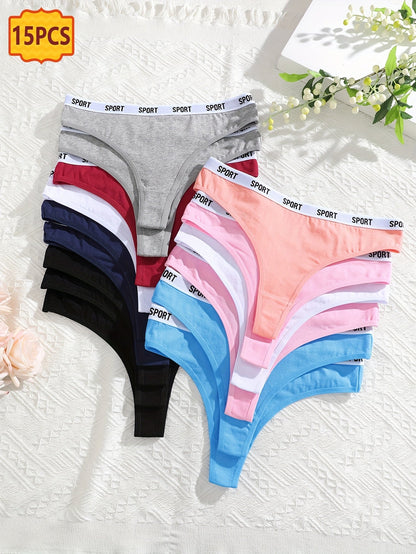 Women's 15-Pack Thongs - Soft Everyday Comfort