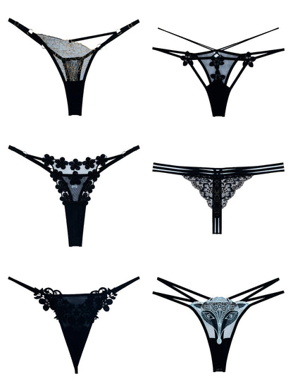 Women's 18-Pack Thongs - Embroidered Everyday Comfort detail image - detail view 10