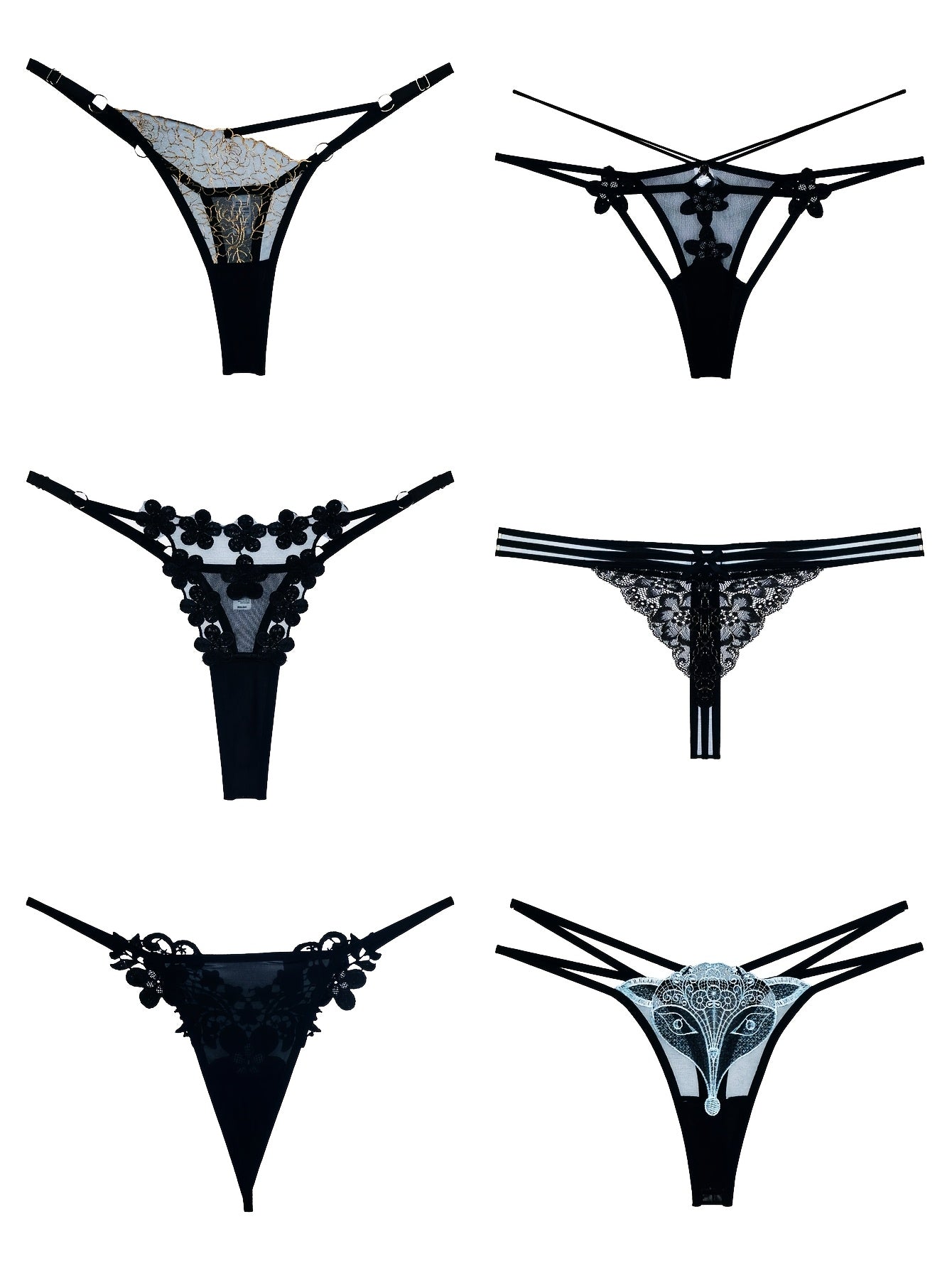 Women's 18-Pack Thongs - Embroidered Everyday Comfort detail image - detail view 3