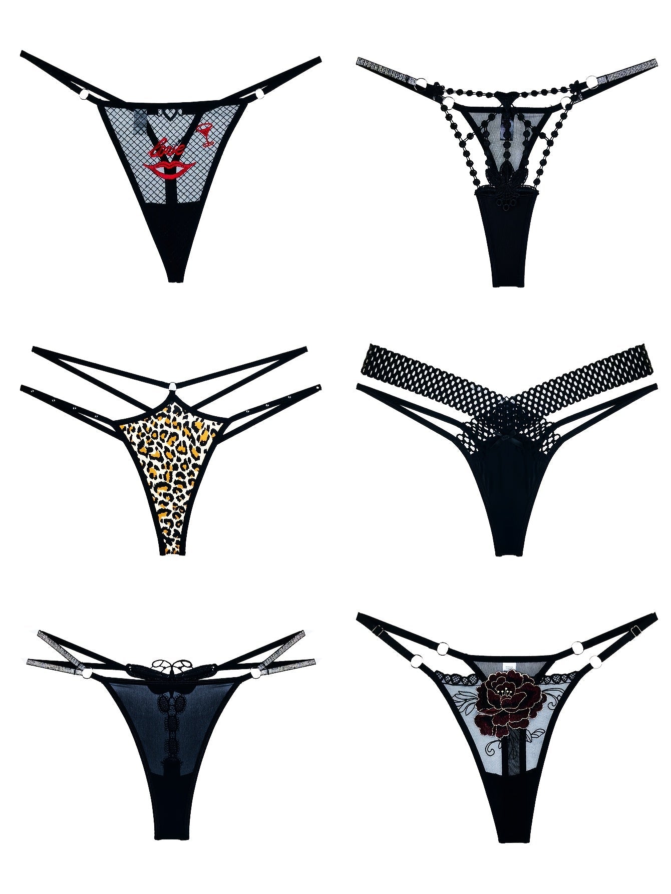 Women's 18-Pack Thongs - Embroidered Everyday Comfort detail image - detail view 9
