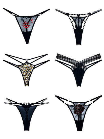 Women's 18-Pack Thongs - Embroidered Everyday Comfort detail image - detail view 9