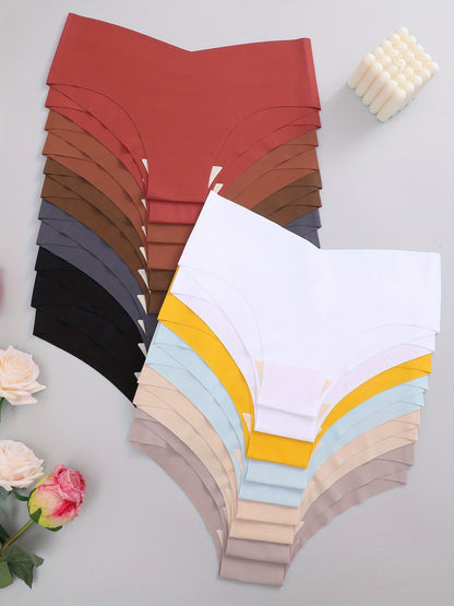 Women's 20-Pack High-Waist Seamless Briefs - Smooth No-Show Fit