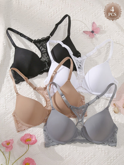 Women’s 4-Pack Bra - Lace Detail Comfort - Style 6549