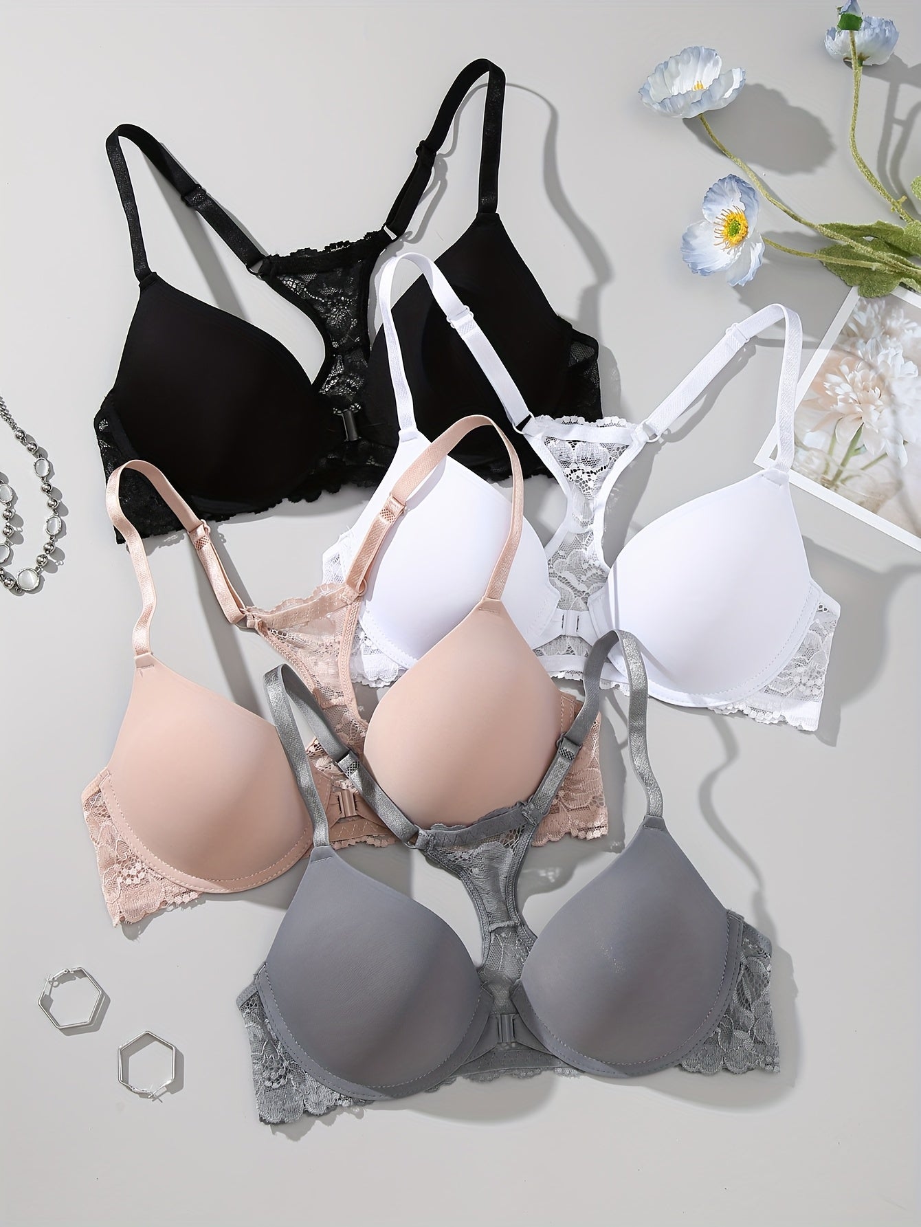 Women's Mixed colors Lace Bra - product view 4