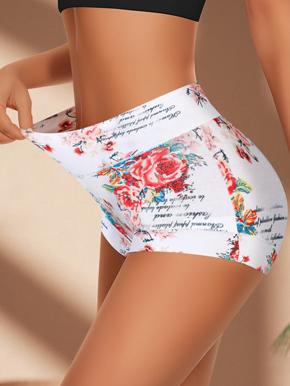 Women's 4-Pack Briefs - Floral Print Daily Comfort