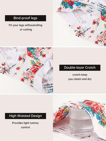 Women's 4-Pack Briefs - Floral Print Daily Comfort