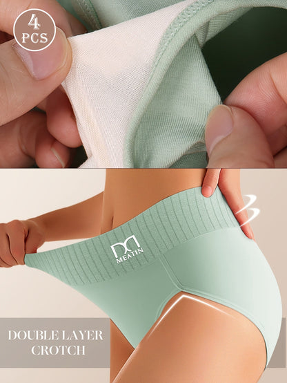 Women’s 4-Pack High-Waist Briefs - Breathable Daily Comfort