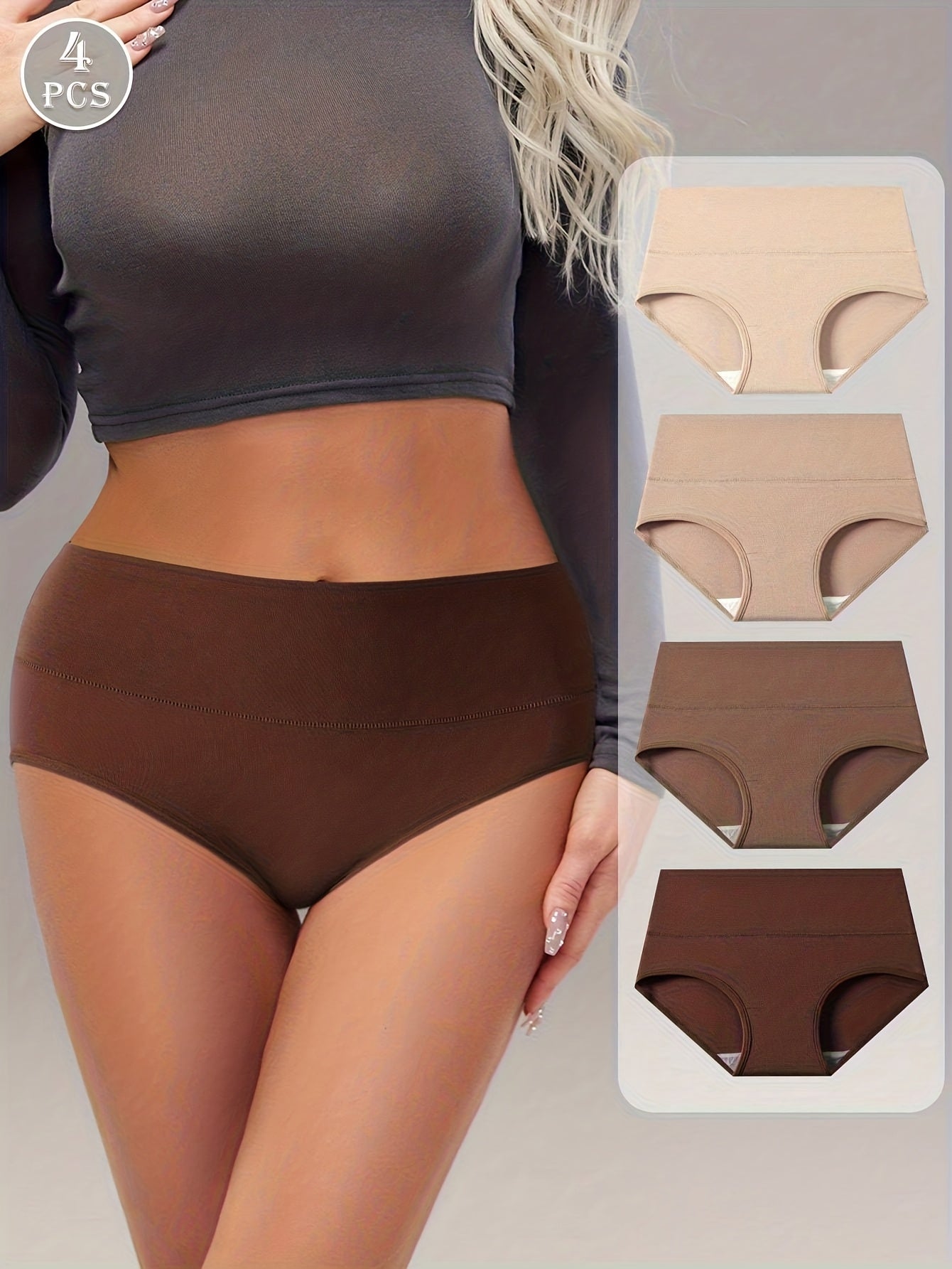 Women's 4-Pack Mid-Rise Briefs - Solid Color Everyday Comfort