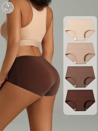 Women's 4-Pack Mid-Rise Briefs - Solid Color Everyday Comfort