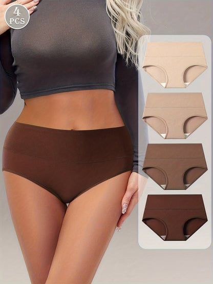 Women's 4-Pack Mid-Rise Briefs - Solid Color Everyday Comfort
