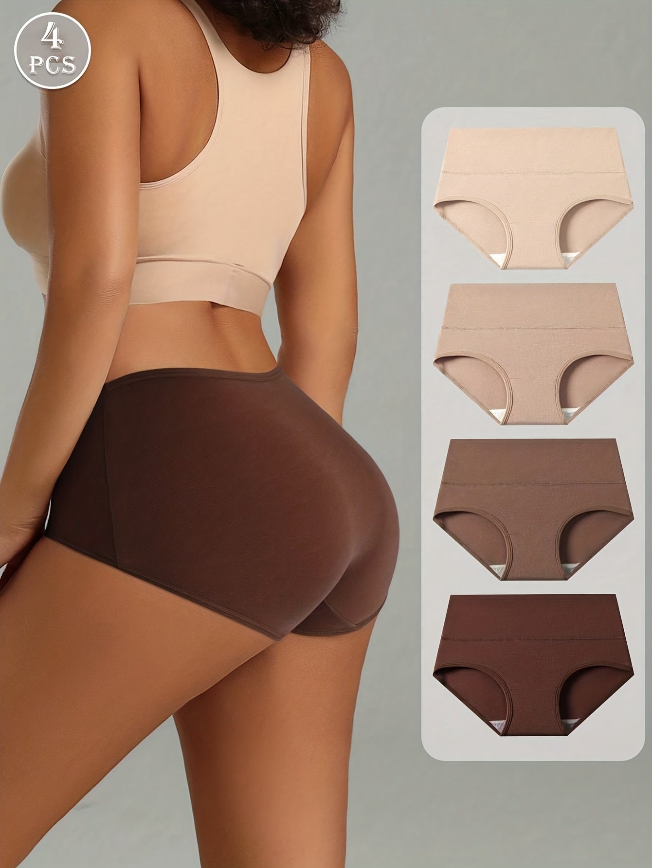 Women's 4-Pack Mid-Rise Briefs - Solid Color Everyday Comfort