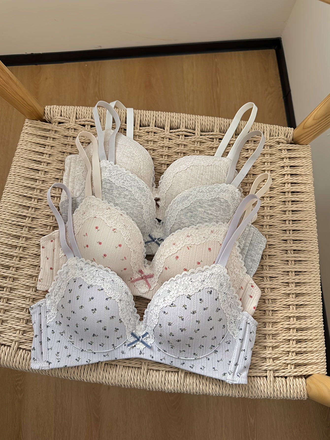 Mixed colors Floral Bra - product view 4